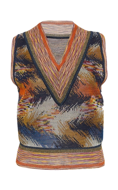 Missoni Pattern Knit Vest In Multi