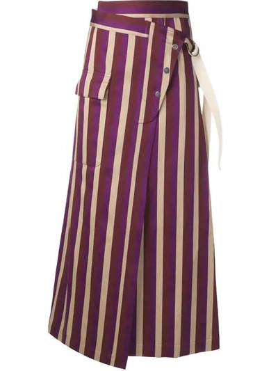 Golden Goose Striped High-waisted Skirt In Purple