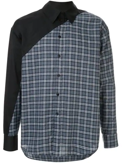 Martine Rose Contrast Panel Shirt In Blue