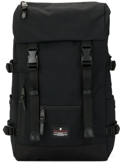 Makavelic Jade Double Buckle Evolution Backpack In Black