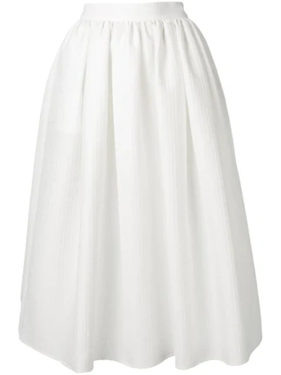 Msgm Flared Midi Skirt In White