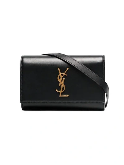 Saint Laurent Black Mini Ysl Leather Belt Bag - 黑色 In Black