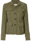 Nili Lotan Cambre Stand-collar Cotton-blend Jacket In Army Green