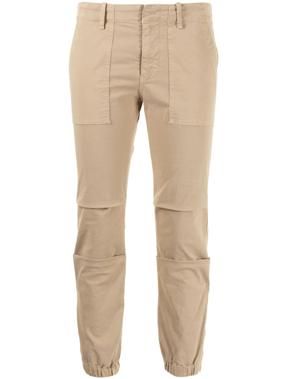 Nili Lotan Stretch Cotton Twill Crop Military Pants In Desert Sand