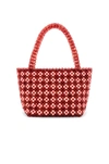 Loeffler Randall Beaded Tote In Red. In Coquille & Amber