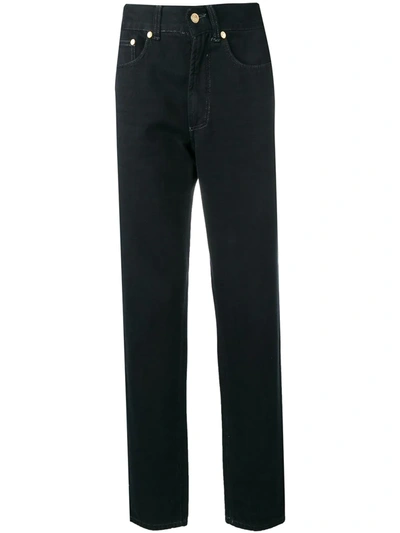 Pre-owned Versace 1990's Straight Leg Jeans In Black