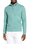 Vineyard Vines Saltwater Quarter Zip Pullover In Greenwich Green