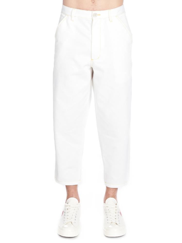 Comme Des GarÇOns Shirt Boys Contrast Stitching Pants In White | ModeSens