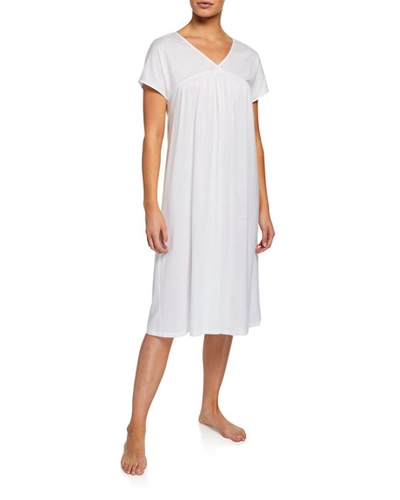 Hanro Lotta Short-sleeve Nightgown In White