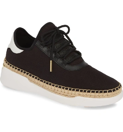 Michael Michael Kors Finch Lace-up Wedge Espadrille Sneakers In Black