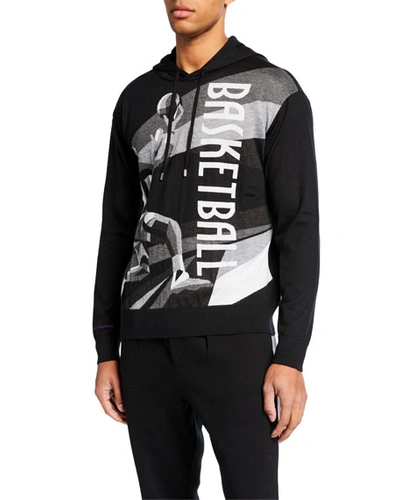 Ralph Lauren Men's Basketball Cashmere Pullover Hoodie In Black