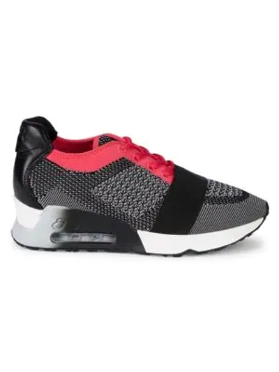 Ash Lacey Platform Sneakers In Black Grey Pink