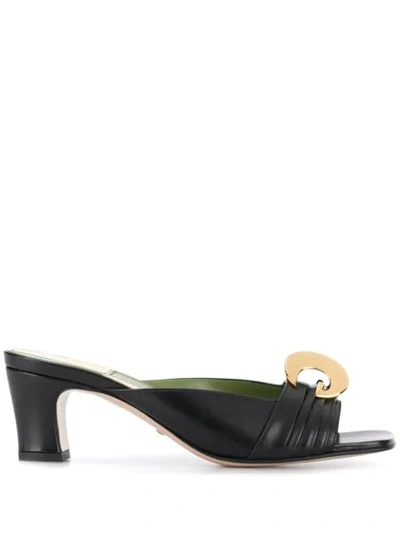 Gucci Usagi 55mm Leather Slide Pumps, Black