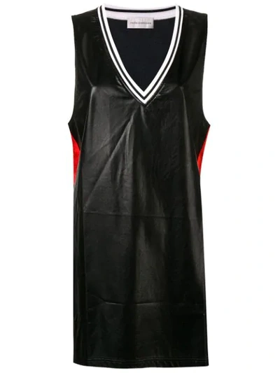 Faith Connexion Leather-effect Basketball Tank Top In Black