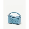 Loewe Puzzle Mini Leather Shoulder Bag In Light Blue