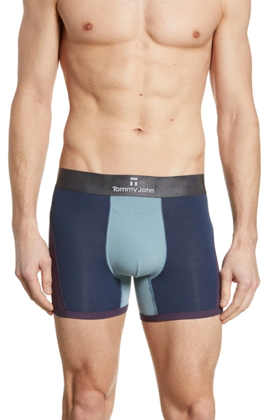 Tommy John Second Skin Wave Colorblock Trunks In Dress Blues/ Mystery/ Indigo