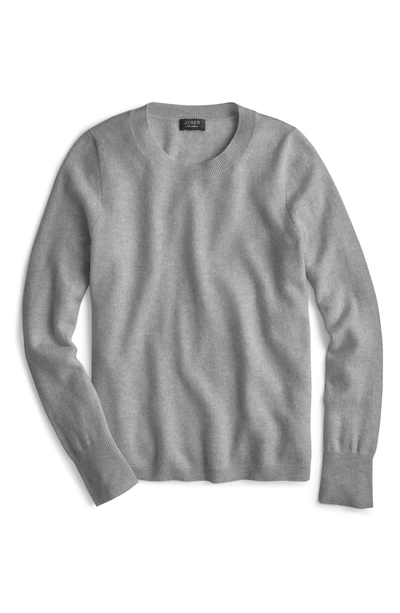 Jcrew Crewneck Cashmere Sweater In Heather Grey