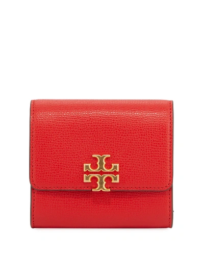 Tory Burch Kira Medium Foldable Wallet In Brilliant Red/gold