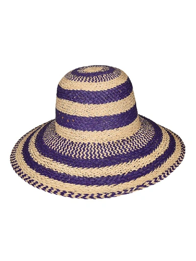 Forte Forte Stripe Straw Hat In Viola