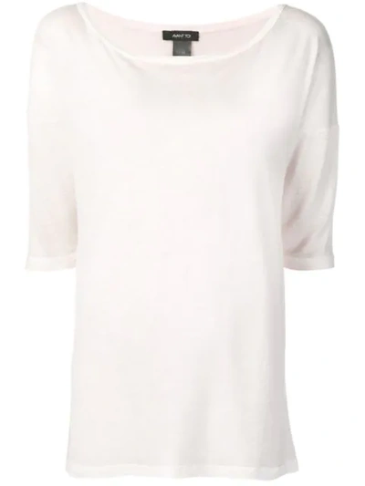 Avant Toi 3/4 Sleeve Top In Off-white
