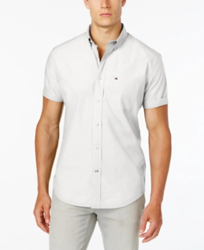 Tommy Hilfiger Men's Maxwell Short-sleeve Button-down Classic Fit Shirt, Created For Macy's In Open White