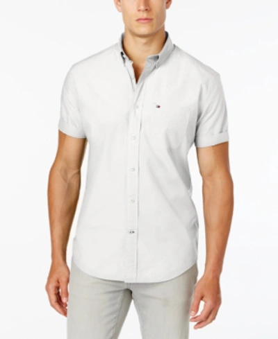 Tommy Hilfiger Men's Maxwell Short-sleeve Button-down Classic Fit Shirt, Created For Macy's In Classic White