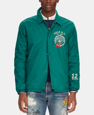 Download Polo Ralph Lauren Men's Embroidered Coach Jacket In Vermont Green | ModeSens