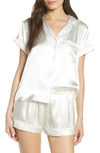 In Bloom By Jonquil The Mrs Satin Short Pajamas In Ivory- The Bride