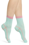 Hysteria By Happy Socks Lily Rib Ankle Socks In Light Pastel Green