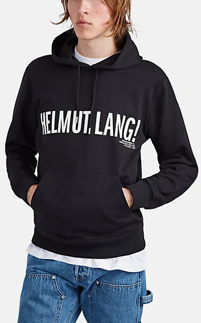Helmut Lang Logo Exclamation Hoodie In Black Basalt