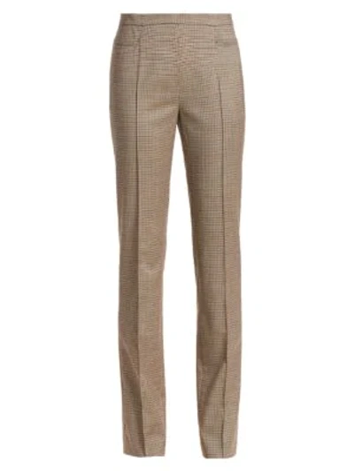 Akris Punto Francoise Plaid Wool-blend Pants In Brown Multi