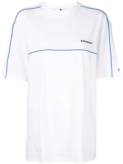 Ader Error Blue Trim Oversized T-shirt In White