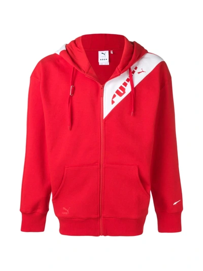 Puma Ader Error Zip-up Sweatshirt Hoodie In Red