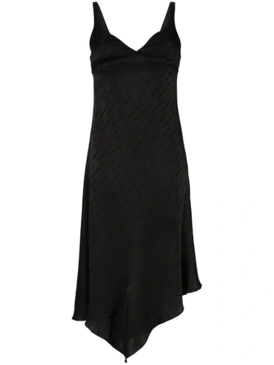 Off-white Asymmetric Dress In Black