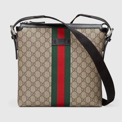 Gucci Gg Supreme Shoulder Bag In Brown