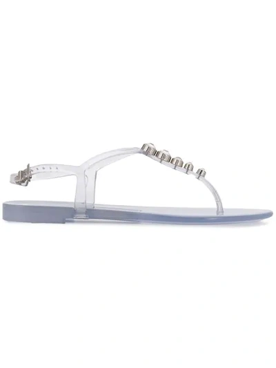 Sergio Rossi Khata Embellished Pvc Sandals In White