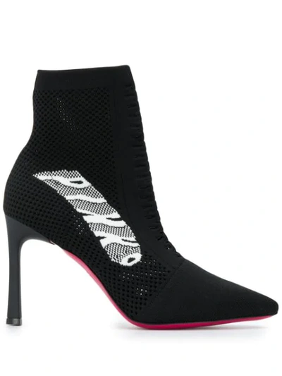 Pinko Knitted Sock Boots In Black