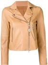 Sword 6.6.44 Boxy Biker Jacket In Neutrals