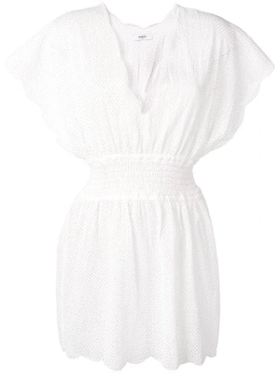 Marysia Shirred Waist Dress In White