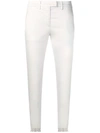 Dondup White Cotton Linen Blend Trousers