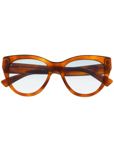 Gucci Tortoiseshell-effect Glasses In Brown