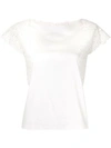 Ballsey Crochet Sleeve T In White