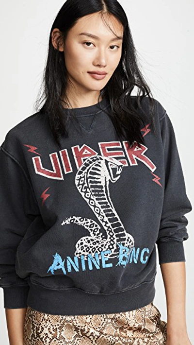 Anine Bing Cobra Sweatshirt In Charcoal ModeSens