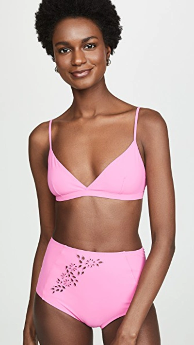 Stella Mccartney Broderie Anglaise Bikini Top In Pink