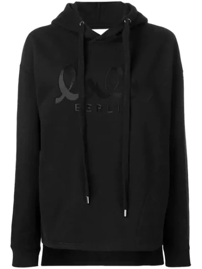 Lala Berlin Logo Embroidered Hooded Sweatshirt In Black
