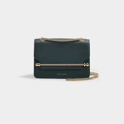 Strathberry East/west Mini Bag In Soft Pink Calfskin In Green
