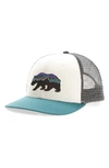 Patagonia Fitz Roy Bear Trucker Cap - White In White/ Tasmanian Teal