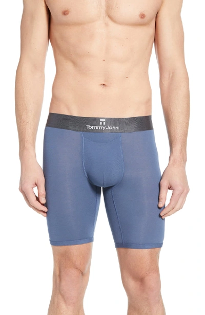 Tommy John Second Skin Gunmetal Waistband Boxer Briefs In Vintage Indigo