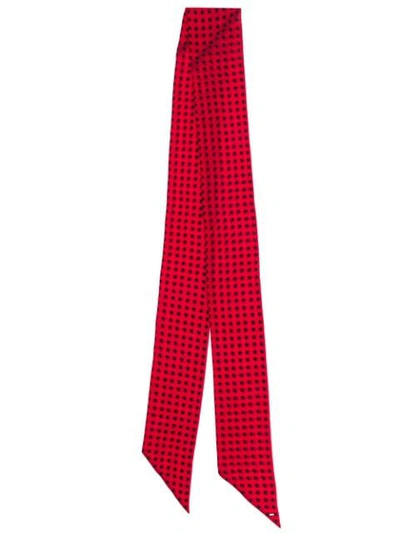 Saint Laurent Star Print Scarf In Red