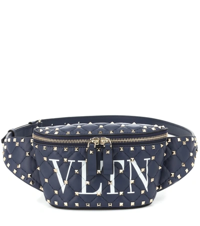 Valentino Garavani Rockstud Spike Vltn Leather Belt Bag In Blue